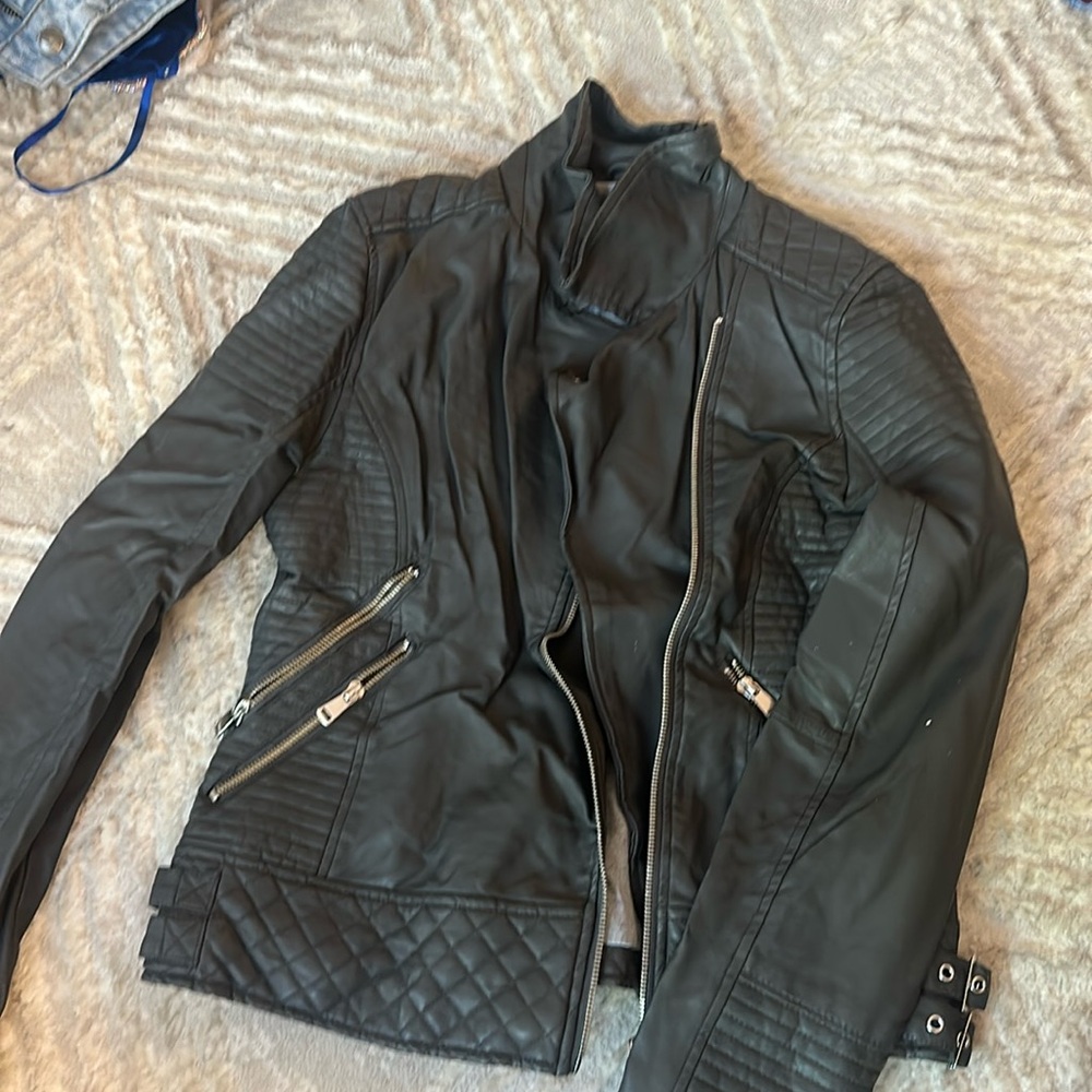 Gray Leather Jacket